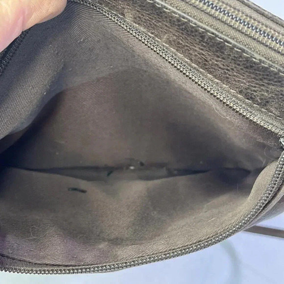 Fossil Small Dark Chocolate Genuine Leather Boho Hippie Crossbody Bag Vintage - Picture 8 of 14